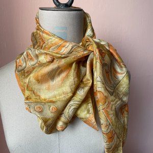 Handmade new silk golden sunset scarf